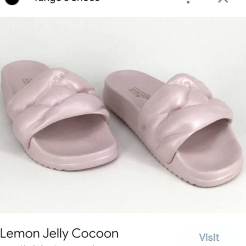 NWT Lemon Jelly Cocoon slides slip on sandals,pearl pink rose sheen,39